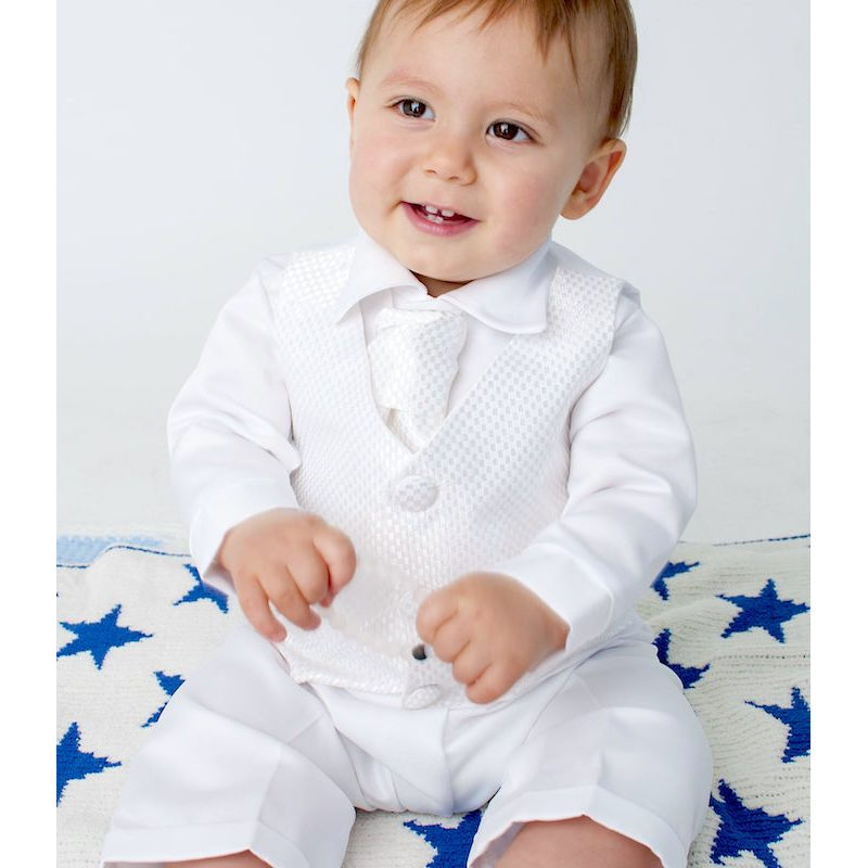 Baby boy best sale satin christening outfit